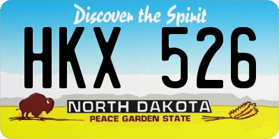 ND license plate HKX526