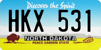 ND license plate HKX531