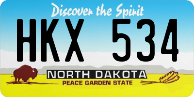 ND license plate HKX534