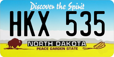 ND license plate HKX535