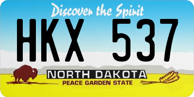 ND license plate HKX537