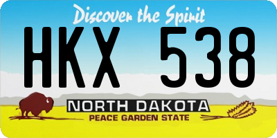 ND license plate HKX538