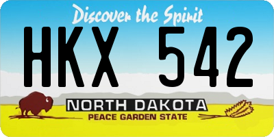 ND license plate HKX542