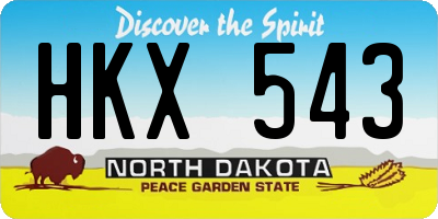 ND license plate HKX543