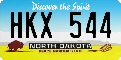 ND license plate HKX544