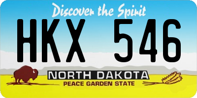 ND license plate HKX546