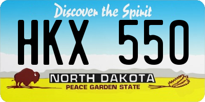 ND license plate HKX550