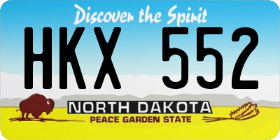 ND license plate HKX552