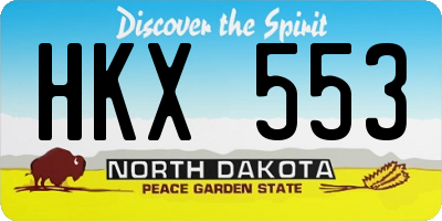 ND license plate HKX553