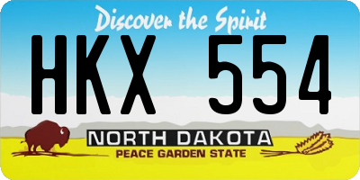 ND license plate HKX554