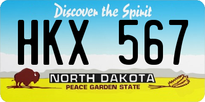 ND license plate HKX567