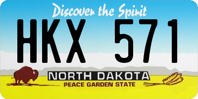 ND license plate HKX571
