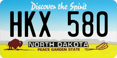 ND license plate HKX580