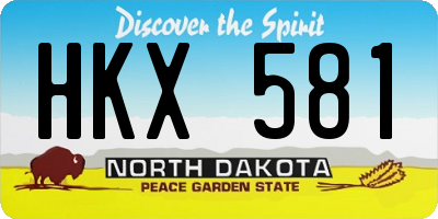 ND license plate HKX581