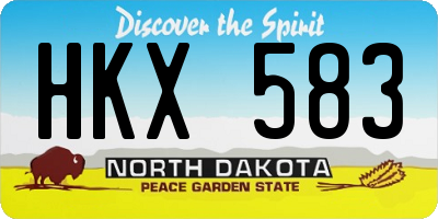 ND license plate HKX583