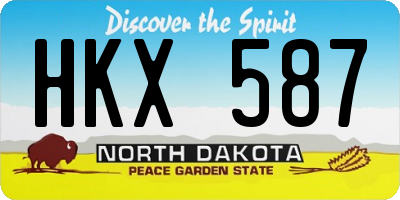 ND license plate HKX587