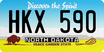 ND license plate HKX590