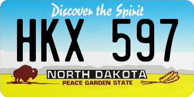 ND license plate HKX597