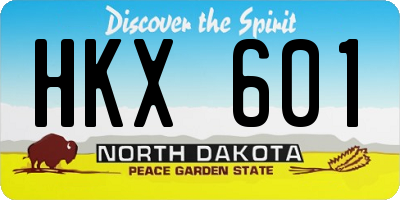 ND license plate HKX601