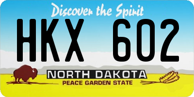 ND license plate HKX602