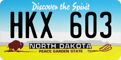 ND license plate HKX603