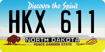 ND license plate HKX611