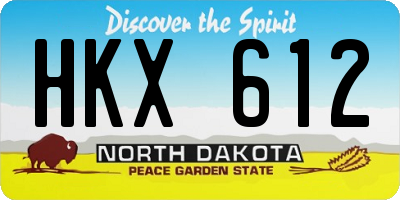 ND license plate HKX612