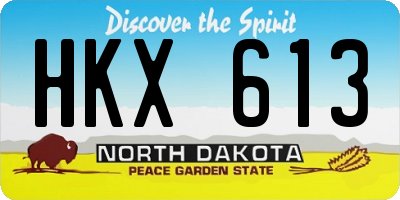 ND license plate HKX613