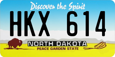 ND license plate HKX614