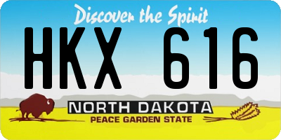 ND license plate HKX616