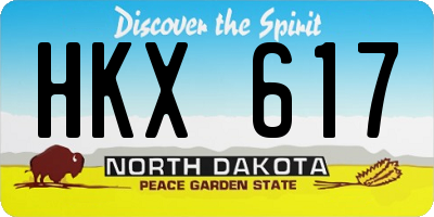 ND license plate HKX617