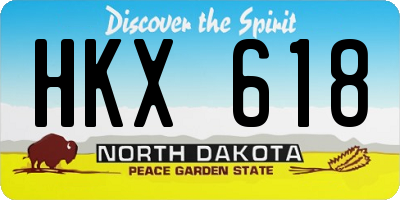 ND license plate HKX618