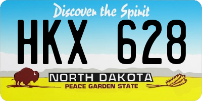 ND license plate HKX628