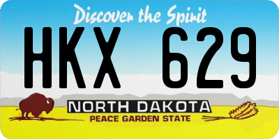 ND license plate HKX629