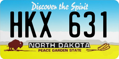 ND license plate HKX631