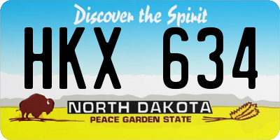 ND license plate HKX634