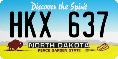 ND license plate HKX637