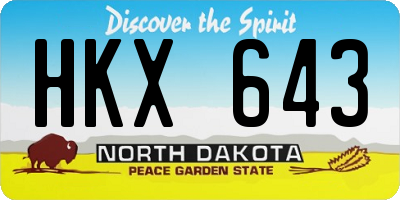 ND license plate HKX643