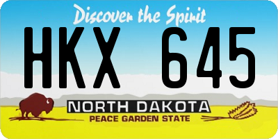 ND license plate HKX645