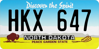 ND license plate HKX647