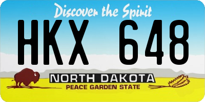 ND license plate HKX648