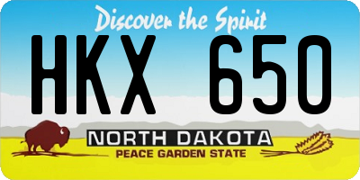ND license plate HKX650