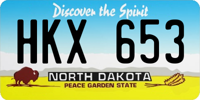 ND license plate HKX653