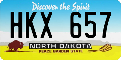 ND license plate HKX657