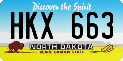 ND license plate HKX663