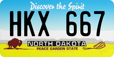 ND license plate HKX667