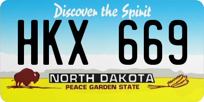 ND license plate HKX669