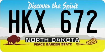 ND license plate HKX672