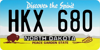 ND license plate HKX680