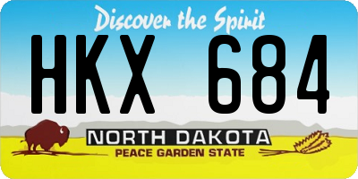 ND license plate HKX684